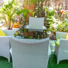 Outdoor Garden Set with 4 Chairs & Dining Table.